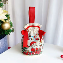 Christmas Gift Wrapping Bags With Drawstring Red and Green Candy Xmas Gift Bags Reusable Canvas Santa Bag for Xmas Present Party - Santas Workshop Direct 