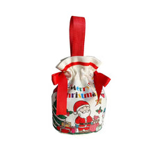 Christmas Gift Wrapping Bags With Drawstring Red and Green Candy Xmas Gift Bags Reusable Canvas Santa Bag for Xmas Present Party - Santas Workshop Direct 