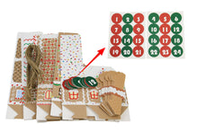 Christmas Theme House Shape Calendar Advent Candy Treat Paper Boxes