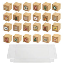 Christmas 24 Calendar Advent Countdown Small Candy Chocolate Kraft Paper Boxes Xmas Party Favour Small Gift Package Paper Boxes - Santas Workshop Direct 