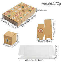 Christmas 24 Calendar Advent Countdown Small Candy Chocolate Kraft Paper Boxes Xmas Party Favour Small Gift Package Paper Boxes - Santas Workshop Direct 