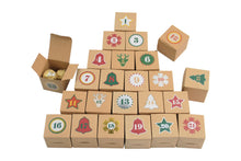 Christmas 24 Calendar Advent Countdown Small Candy Chocolate Kraft Paper Boxes Xmas Party Favour Small Gift Package Paper Boxes - Santas Workshop Direct 