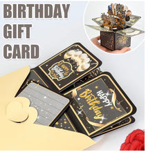 Surprise Pop Up Happy Birthday Cards, Lovely 3D Birthday Card for Adults and Kids with Envelopes, Unique Design Handmade Foldable Greeting Cards for Daughter, Son, Mom, Dad, Friend（Black）