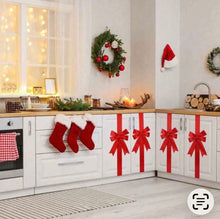 4pcs Christmas Shaped Tassel Bow - Bright Red Tassel Wreath Suitable for Cabinet Door Decoration, Christmas Decor, Valentine'S Day Decor, New Year Decoration, And Gift Wrapping