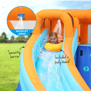 AirMyFun Kids Inflatable Pool Water Double Slide Park Jumping Castle 465X390CM - Santas Workshop Direct 