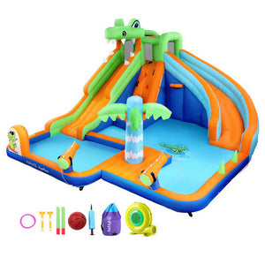 AirMyFun Kids Inflatable Pool Water Double Slide Park Jumping Castle 465X430CM - Santas Workshop Direct 
