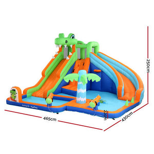 AirMyFun Kids Inflatable Pool Water Double Slide Park Jumping Castle 465X430CM - Santas Workshop Direct 