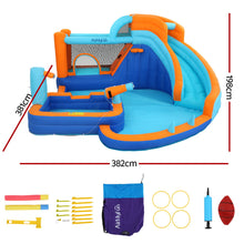 AirMyFun Kids Inflatable Pool Water Slide Park Jumping Castle Bounce 382X381CM - Santas Workshop Direct 