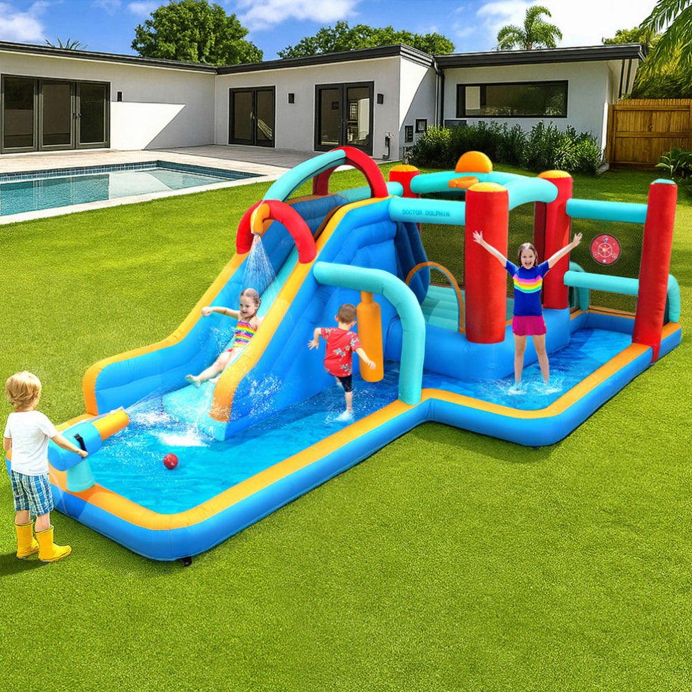 Kids Inflatable Water Slide Splash Pool Park Jumping Castle Bounce 615X322CM - Santas Workshop Direct 