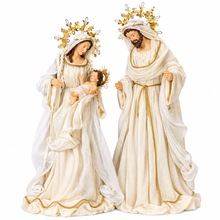 92cm Large Handmade Christmas Nativity Set – Holy Family & Three Wise Men, White & Gold Religious Figurines