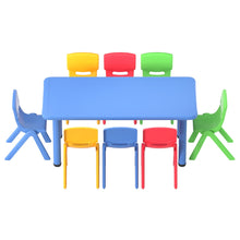 Keezi 9PCS Kids Table and Chairs Set Children Study Desk Furniture Plastic 8 Chairs - Santas Workshop Direct 