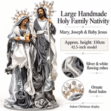 42.5” Holy Family Christmas Religious Handmade Nativity Set – Large 110cm Indoor Decoration for Christmas Display