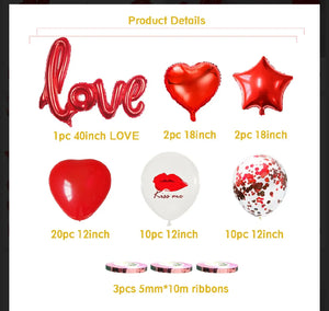 Love Heart Foil Balloons Valentine's Day Wedding Decoration Party Supplies Santas Workshop Direct