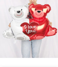 Love You Themed Bear Heart Balloon Wedding Valentine Party Decor Foil Balloons Santas Workshop Direct