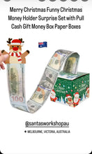 Merry Christmas Funny Christmas Money Holder Surprise Set with Pull Cash Gift Money Box Paper Boxes x1pcs (WHITE) Santas Workshop Direct