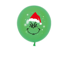 Merry Christmas Grinch style Foil Balloons Party Decor 6pcs party supplies 12inch pre order Santas Workshop Direct