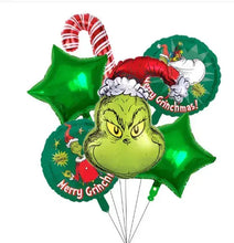 Merry Christmas Grinch Candy cane style Foil Balloons Party Decor - Santas Workshop Direct