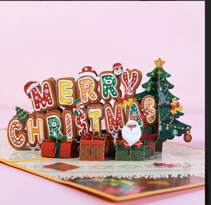 Christmas wreath celebration 3D surprise origami pop up card Santas Workshop Direct