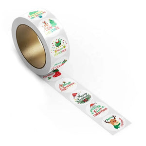 Merry Christmas stickers 100 pcs seal labels roll party stickers Santa's Workshop Direct