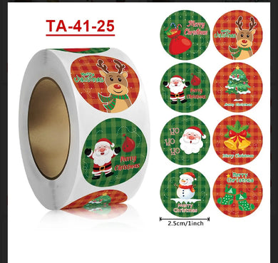 Merry Christmas stickers 50 pcs seal labels roll party stickers Santas Workshop Direct