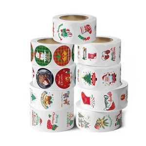 Merry Christmas stickers 500 pcs seal labels roll party stickers pre order Santas Workshop Direct
