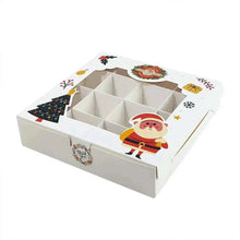 6PCS white Christmas 16-Grid Gift Boxes with Clear Window | Holiday Treat Packaging Boxes