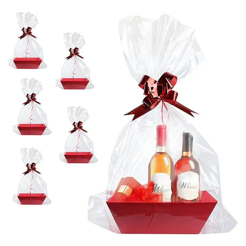 Mothers day / Valentines day cookie box hamper gift box including ribbon and clear cellophane (25x17x9cm) Santas Workshop Direct