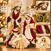 Large 50cm Handmade Christmas Nativity Set – 19.75" Holy Family with Angel & Three Wise Men | Premium Religious Christmas Manger Scene Decoration