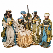20.25" Christmas Religious Handmade Nativity Set with 3 Wise Men & Holy Family – 53cm Christian Christmas Manger Scene Decoration