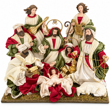 12.5’’ Christmas Religious Handmade Nativity Set with Angels and Manger - 51 cm