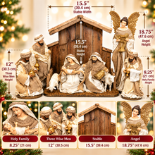 Large Christmas Nativity Set with Stable & 18.75" Angel – 8.25" Holy Family, 12" Three Wise Men, 15.5" Manger | Premium Religious Christmas Decoration for Home & Church