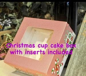Orange Christmas cup cake box x 12pc Santas Workshop Direct