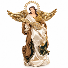 19.5″ (49.5cm) Handmade Christmas Standing Angel Figurine – Large Gold Winged Nativity Angel Statue | Luxury Religious Christmas Decoration