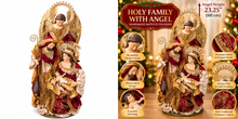 Luxury 60cm Handmade Christmas Nativity Set – Holy Family, 23.25" Gold Winged Angel & 17.75" Three Wise Men | Large Burgundy & Gold Religious Christmas Display