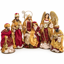 Large Handmade Christmas Nativity Set – 19.25" Holy Family, 18.75" Three Wise Men & 19.5" Angel | Premium Religious Christmas Manger Scene Decoration