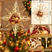 🎄 40cm Holy Family Christmas Tree Topper – Religious Nativity Ornament, Christian Christmas Tree Decoration & Holiday Home Decor ✨