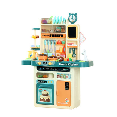 Keezi Kids Kitchen Pretend Play Set Cooking Sound Steam Light Function - Santas Workshop Direct 