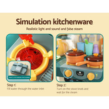 Keezi Kids Kitchen Pretend Play Set Cooking Sound Steam Light Function - Santas Workshop Direct 