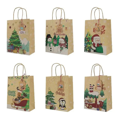 Christmas bags with  tags  cookie Box x 12 pcs Santas Workshop Direct