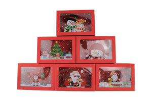  Christmas (white,Red & Green) cup cake Box x 12 pcs Santas Workshop Direct