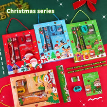  Christmas Red Children’s Stationery 6pcs set Pencil sharpener Eraser Ruler set gift for kids Santas Workshop Direct