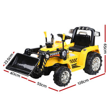 Rigo Kids Electric Ride On Car Bulldozer Digger Loader Remote 6V Yellow - Santas Workshop Direct 