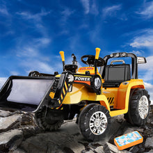 Rigo Kids Electric Ride On Car Bulldozer Digger Loader Remote 6V Yellow - Santas Workshop Direct 