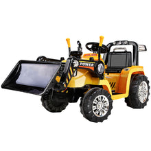 Rigo Kids Electric Ride On Car Bulldozer Digger Loader Remote 6V Yellow - Santas Workshop Direct 