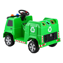 Rigo Kids Ride On Car Garbage Truck Police Light 12V Electric Toys Cars Green - Santas Workshop Direct 