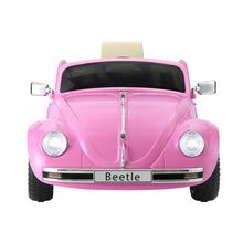 Kids Ride On Car Licensed Volkswagen Beetle Electric Toys Horn Remote 6V Pink - Santas Workshop Direct 