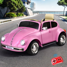 Kids Ride On Car Licensed Volkswagen Beetle Electric Toys Horn Remote 6V Pink - Santas Workshop Direct 