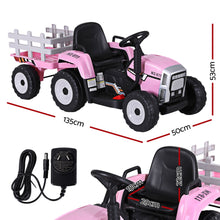 Rigo Kids Electric Ride On Car Tractor Toy Cars 12V Pink - Santas Workshop Direct 