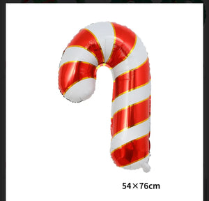 RED Candy cane  Foil Balloons Balloons Party Decor  PRE ORDER  large 76cm x1 pc Santas Workshop Direct