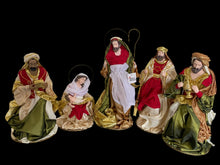 Red Christmas Nativity set with manger approx 40cm Santas Workshop Direct